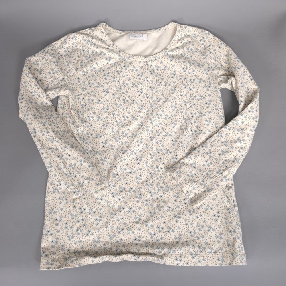 JAMIE KAY Kids Girls Floral Top Blouse 8Y Organic Cotton Long Sleeve Cream